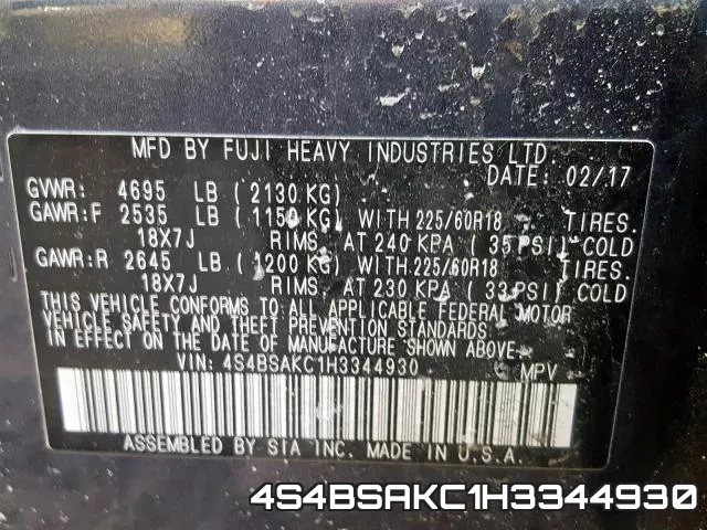 4S4BSAKC1H3344930 фото 2