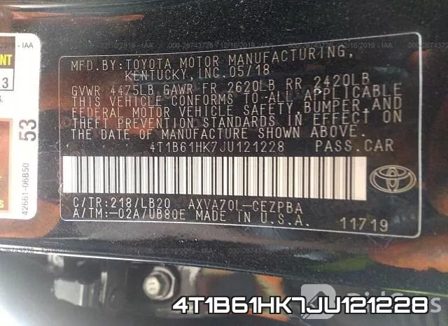 4T1B61HK7JU121228 фото 10