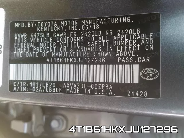 4T1B61HKXJU127296 фото 2