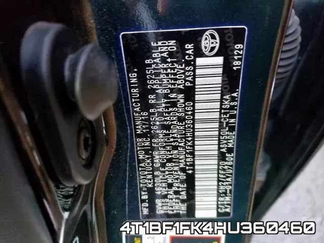 4T1BF1FK4HU360460 фото 2