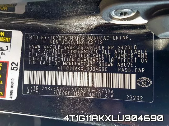 4T1G11AKXLU304690 фото 2
