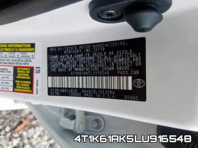 4T1K61AK5LU916548 фото 2