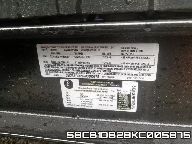 58CB1DB28KC005875 фото 2