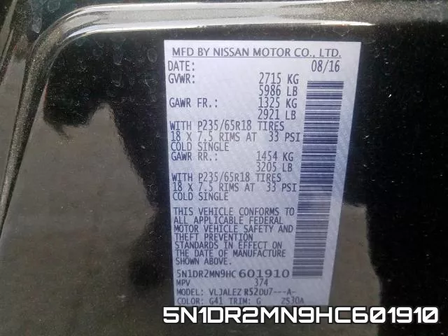 5N1DR2MN9HC601910 фото 2