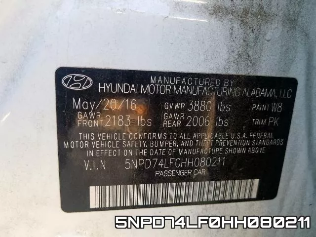 5NPD74LF0HH080211 фото 2