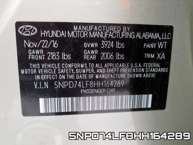 5NPD74LF8HH164289 фото 2