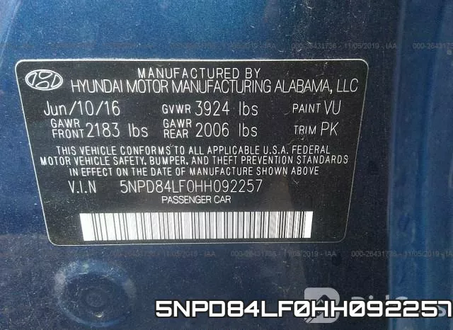 5NPD84LF0HH092257 фото 10