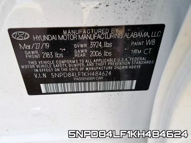 5NPD84LF1KH484624 фото 2