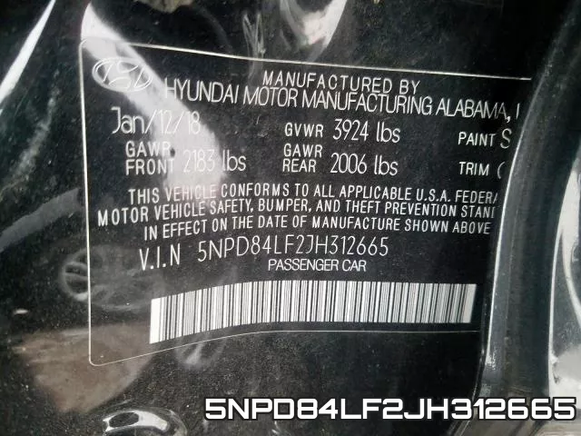 5NPD84LF2JH312665 фото 2