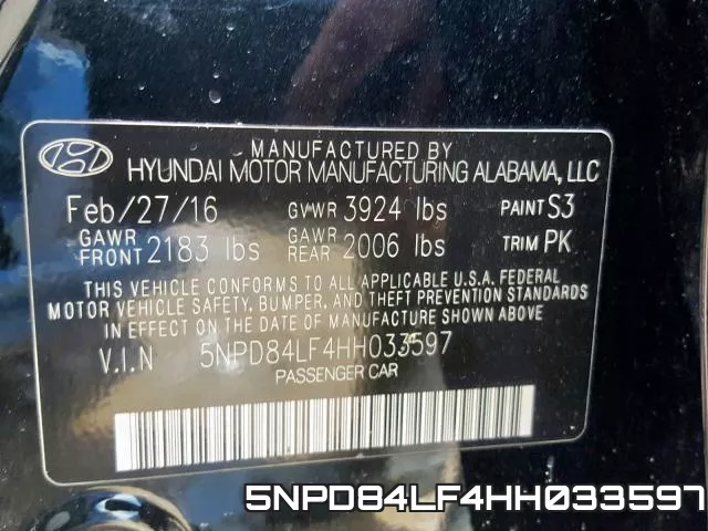 5NPD84LF4HH033597 фото 2