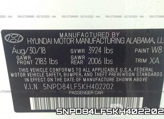 5NPD84LF5KH402202 фото 10