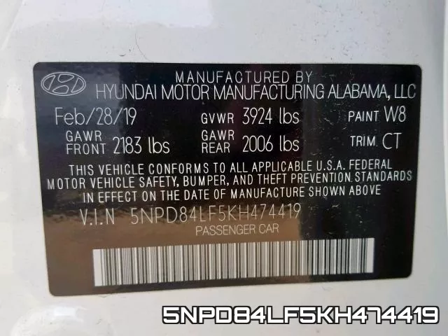 5NPD84LF5KH474419 фото 2