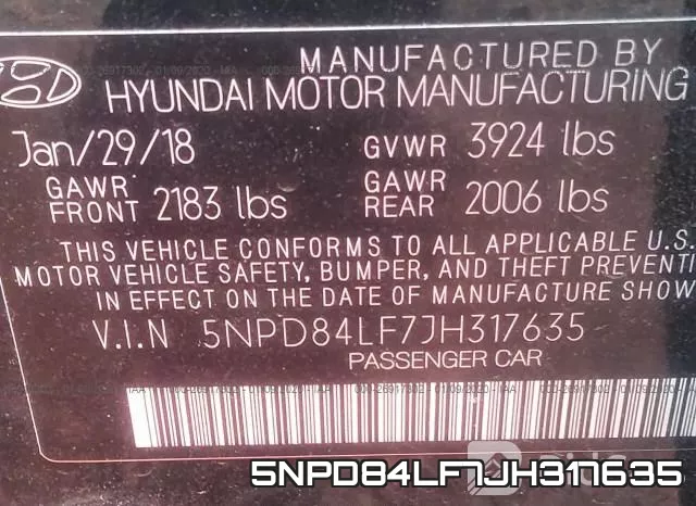 5NPD84LF7JH317635 фото 10
