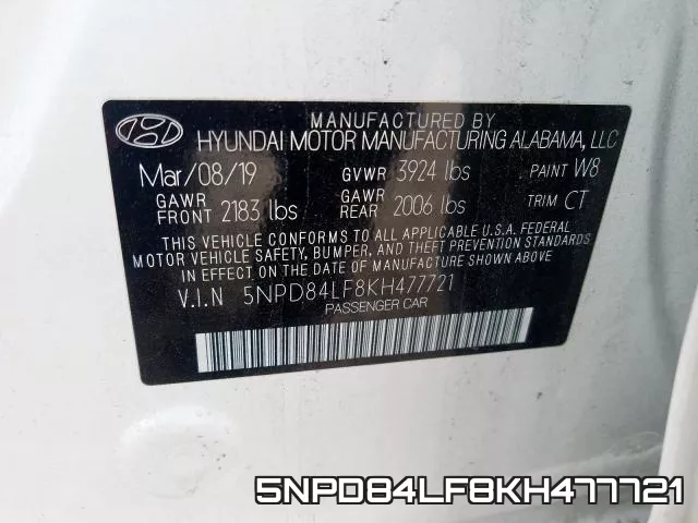 5NPD84LF8KH477721 фото 2
