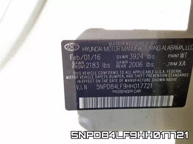 5NPD84LF9HH017721 фото 2