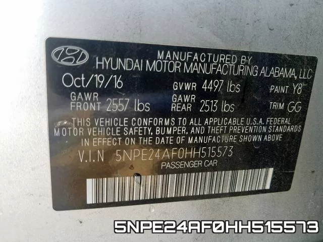 5NPE24AF0HH515573 фото 2