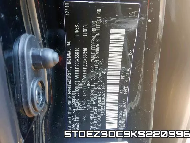 5TDEZ3DC9KS220996 фото 2