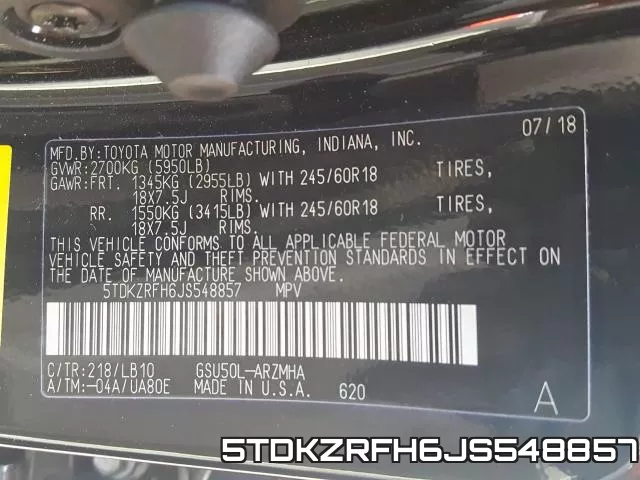 5TDKZRFH6JS548857 фото 2