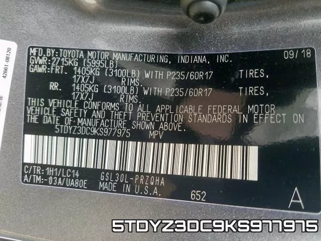 5TDYZ3DC9KS977975 фото 2