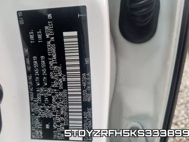 5TDYZRFH5KS333899 фото 2