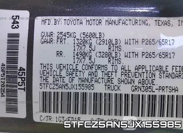 5TFCZ5AN5JX155985 фото 10