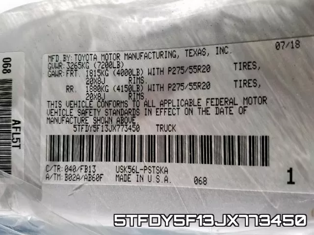 5TFDY5F13JX773450 фото 2