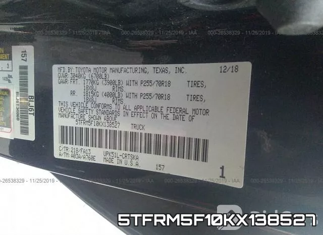 5TFRM5F10KX138527 фото 10