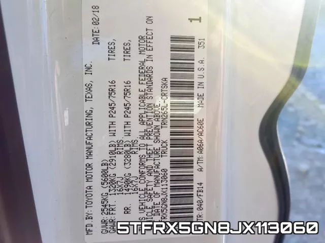 5TFRX5GN8JX113060 фото 2