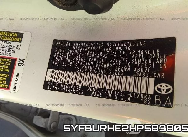 5YFBURHE2HP583805 фото 10