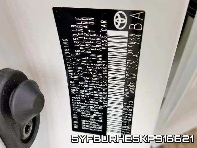 5YFBURHE5KP916621 фото 2