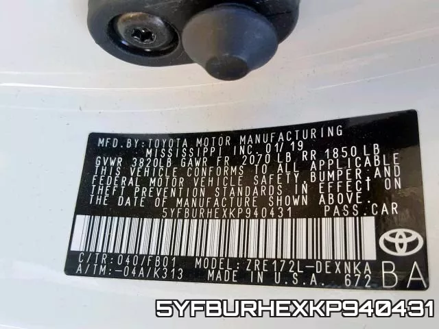 5YFBURHEXKP940431 фото 2
