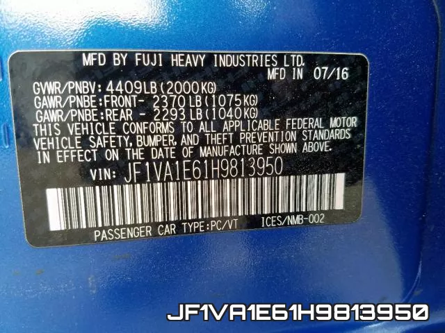 JF1VA1E61H9813950 фото 2