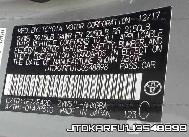 JTDKARFU1J3548898 фото 10