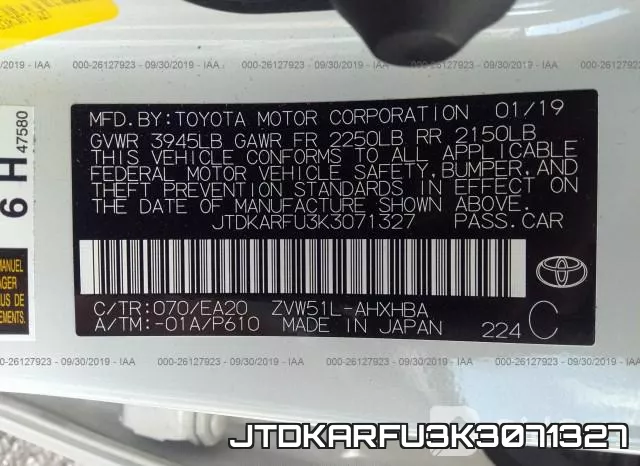 JTDKARFU3K3071327 фото 10