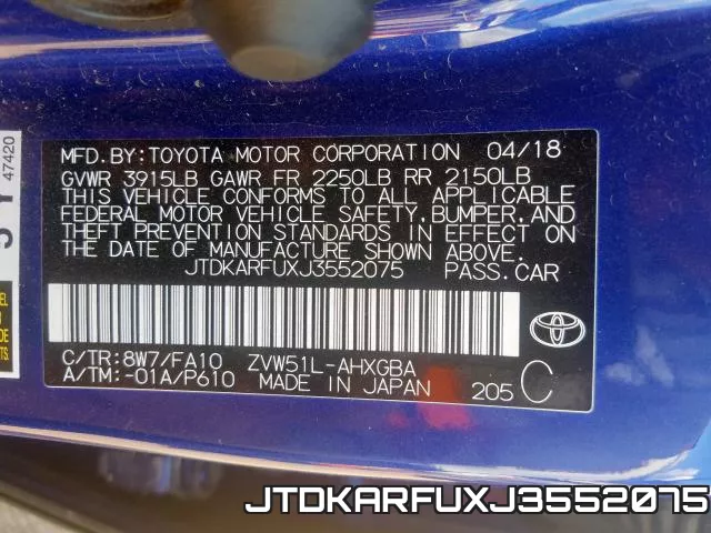 JTDKARFUXJ3552075 фото 2