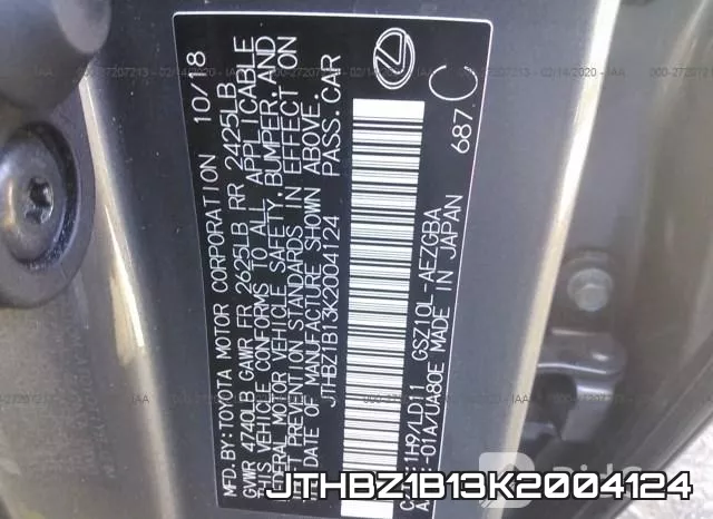 JTHBZ1B13K2004124 фото 10