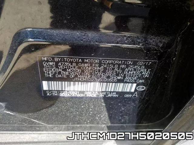 JTHCM1D27H5020505 фото 2