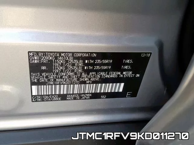 JTMC1RFV9KD011270 фото 2