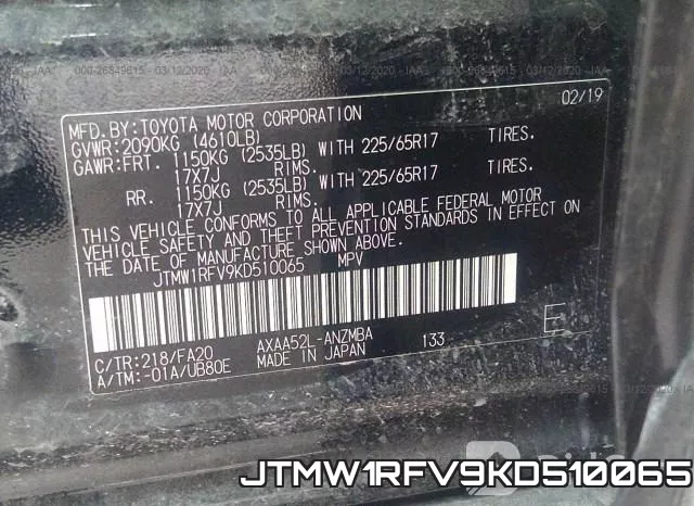 JTMW1RFV9KD510065 фото 10