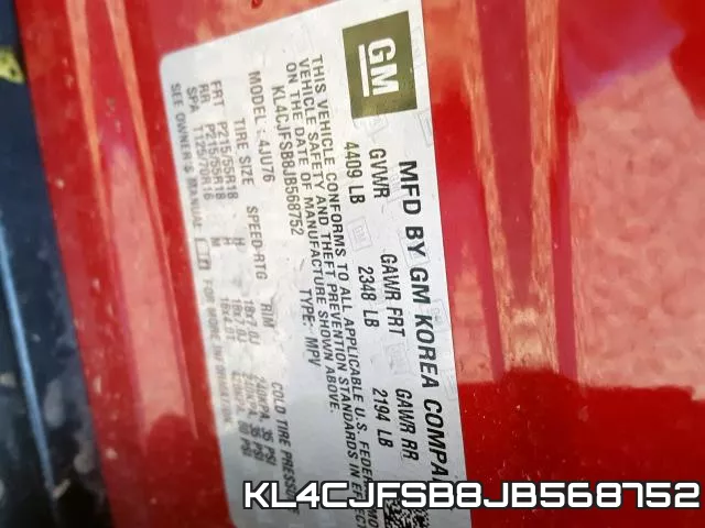 KL4CJFSB8JB568752 фото 2