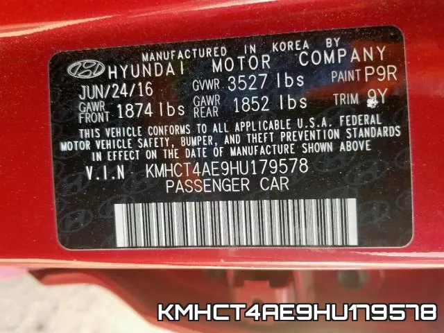 KMHCT4AE9HU179578 фото 2
