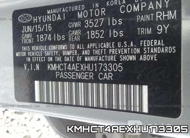 KMHCT4AEXHU173305 фото 10