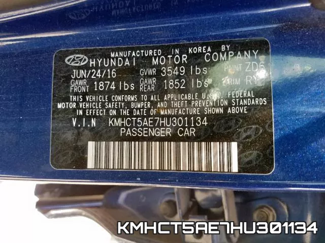 KMHCT5AE7HU301134 фото 2