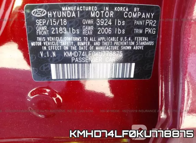 KMHD74LF0KU778875 фото 10