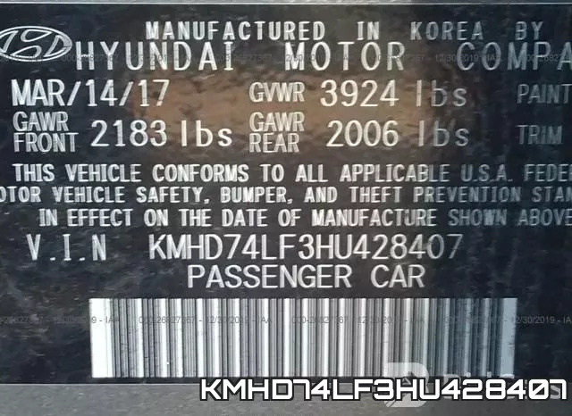 KMHD74LF3HU428407 фото 10