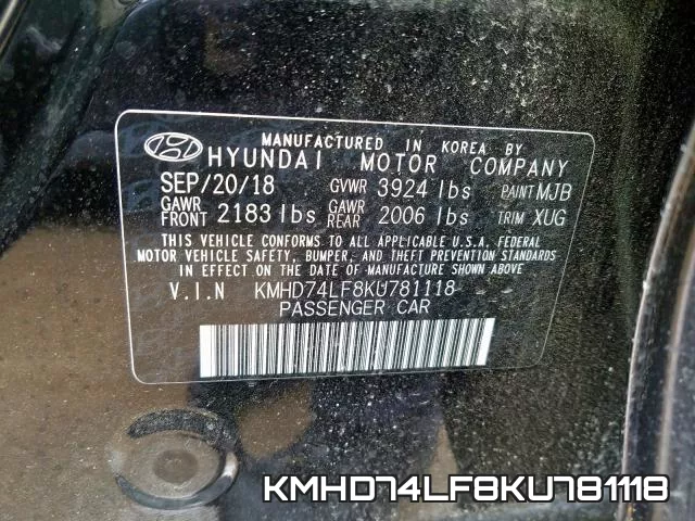 KMHD74LF8KU781118 фото 2