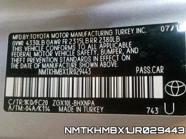 NMTKHMBX1JR029443 фото 2
