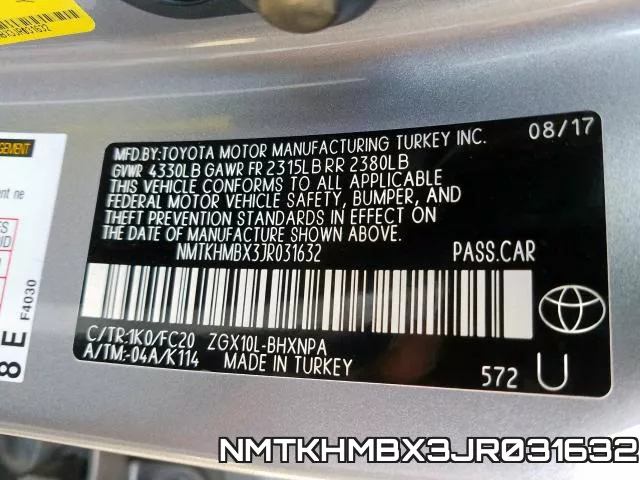 NMTKHMBX3JR031632 фото 2