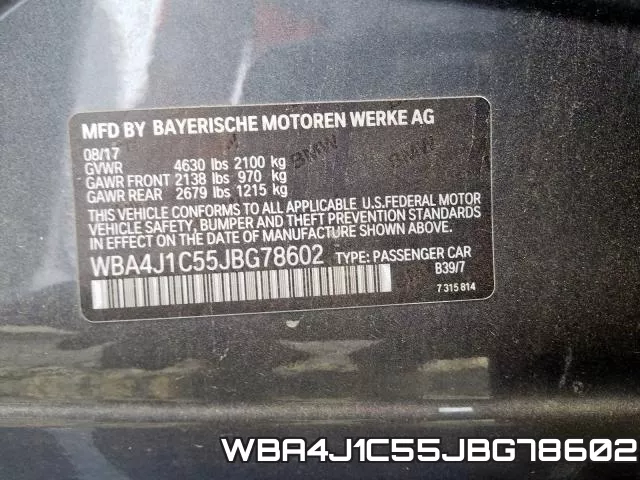 WBA4J1C55JBG78602 фото 2