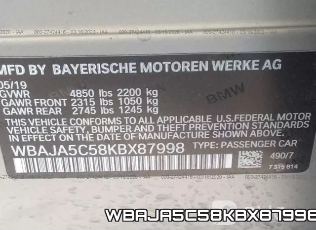 WBAJA5C58KBX87998 фото 10